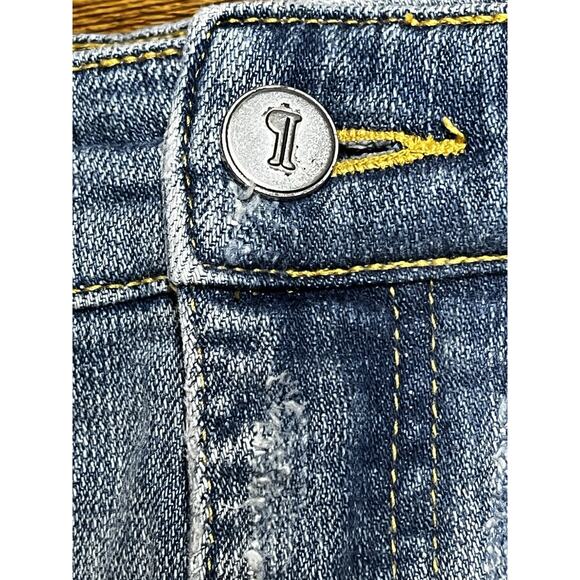 Anthropologie Blue Jean Shorts with Colorful Accents - Picture 6 of 12